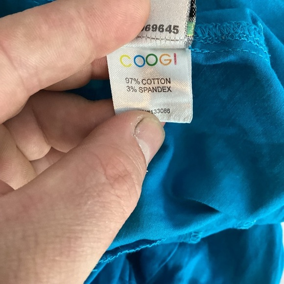 Coogi Shiny Snap Front Stretch Utility Mini Shirt Dress Teal Small - Picture 7 of 7